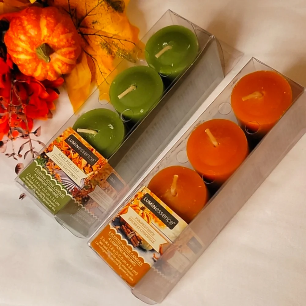 🍁🍂NEW 8 Luminessence Fall Harvest Votive Candles 🍁🍂